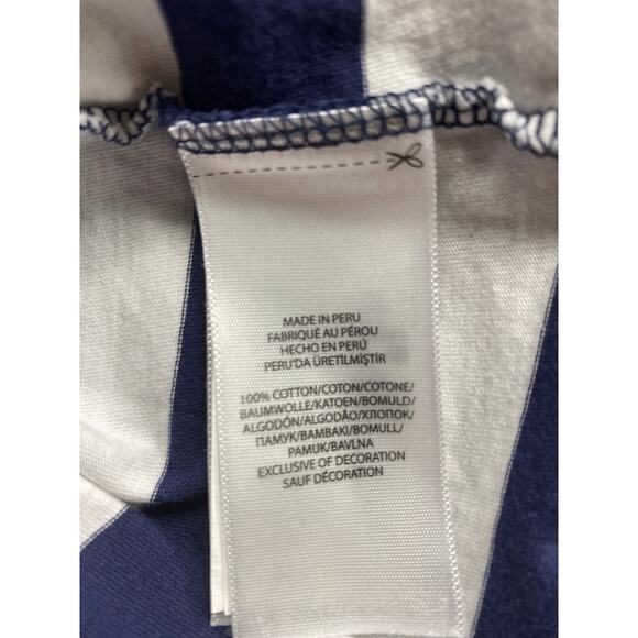 Polo Ralph Lauren V Neck Short Sleeve Blue White Striped T-Shirt Women's L - Picture 5 of 5